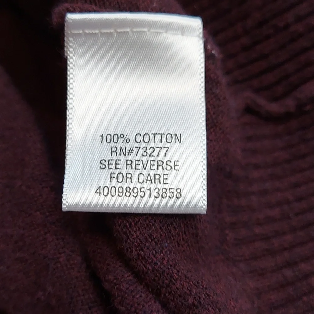 Sonoma Men's V-Neck Soft Sweater in Deep Burgundy, Size Large, Like New▪︎